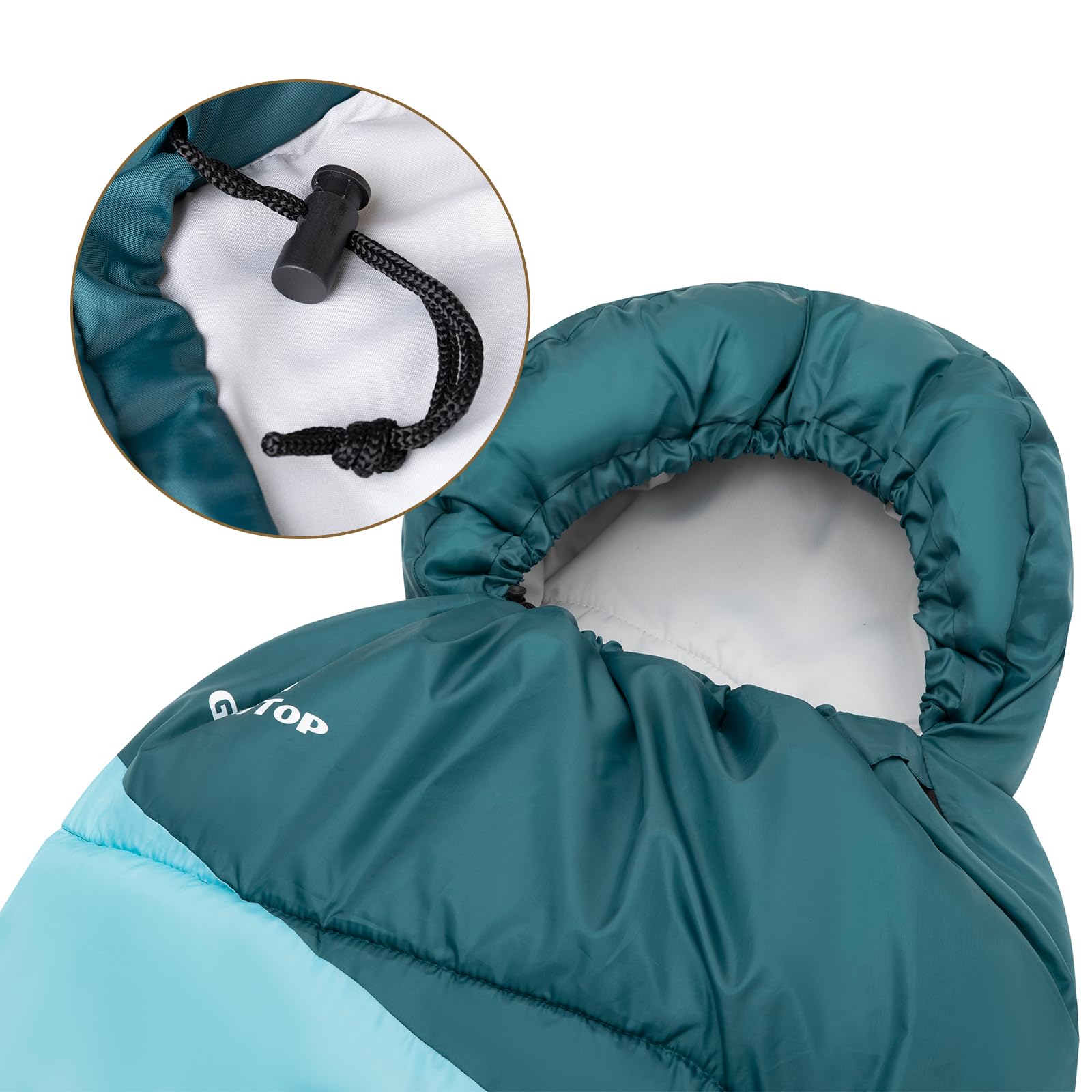 Geertop Camping Sleeping Bag, 3 Season Backpacking Sleeping Bag, Lightweight Portable Warm Cool Weather (Mint)