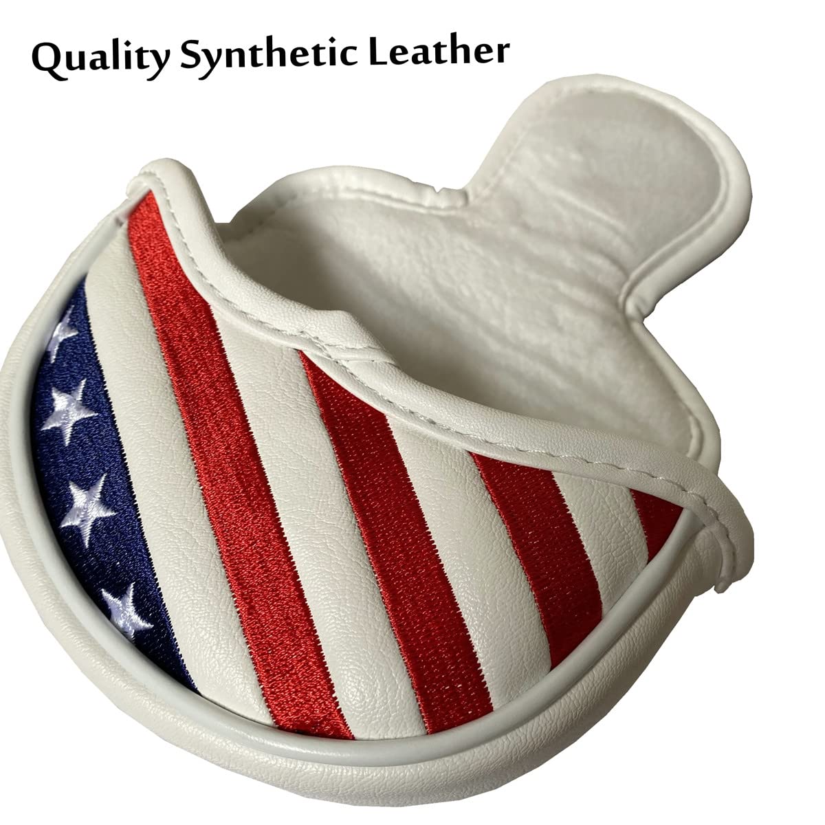Red White Blue Patriotic Golf Putter Cover, Mid Mallet Putter Head Cover Club Protection Case Fits For Scotty Cameron & Other Ha
