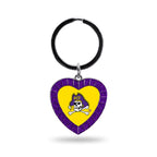 Rico Industries Ncaa East Carolina Pirates Ncaa Rhinestone Heart Colored Keychain, Purple, 3-Inches In Length