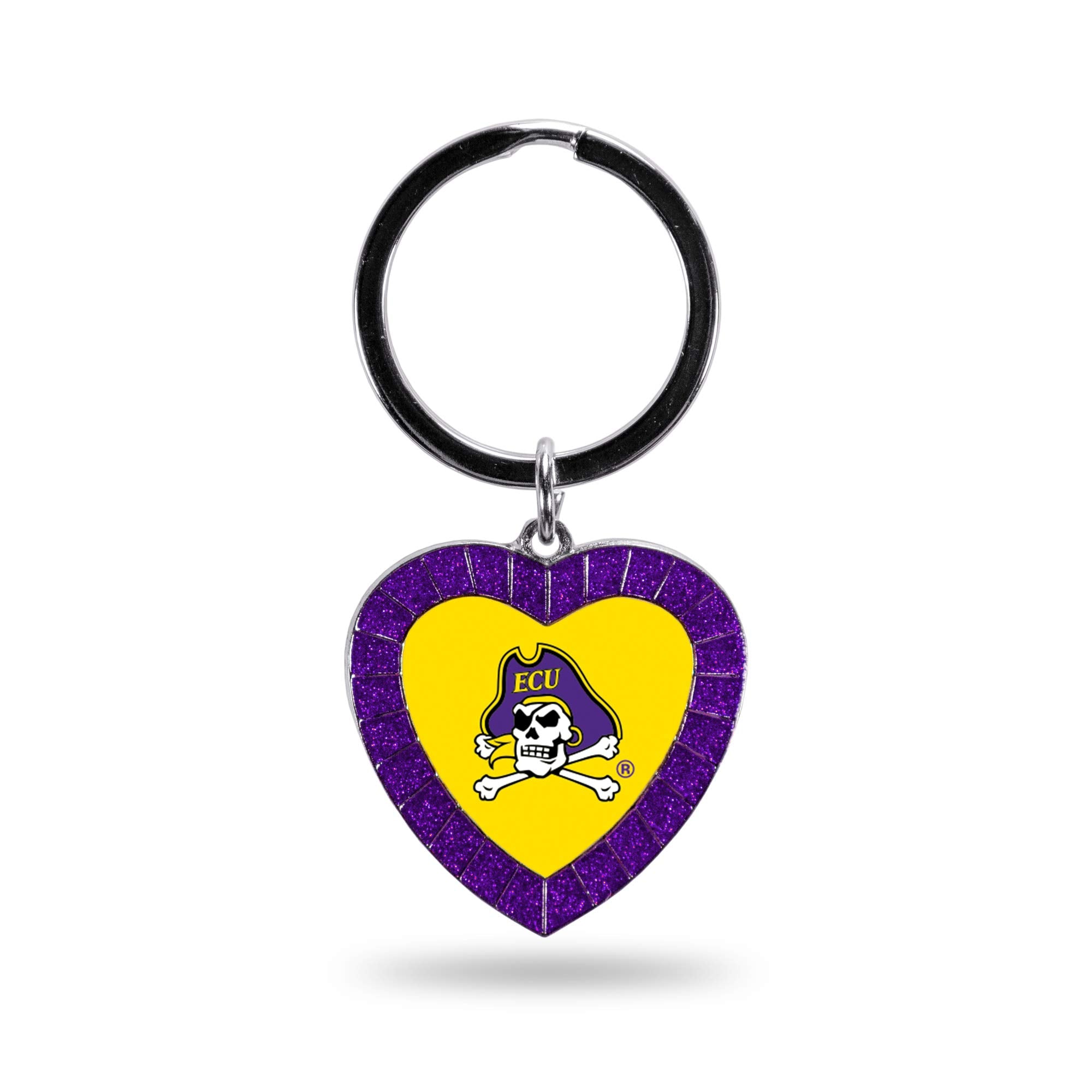 Rico Industries Ncaa East Carolina Pirates Ncaa Rhinestone Heart Colored Keychain, Purple, 3-Inches In Length
