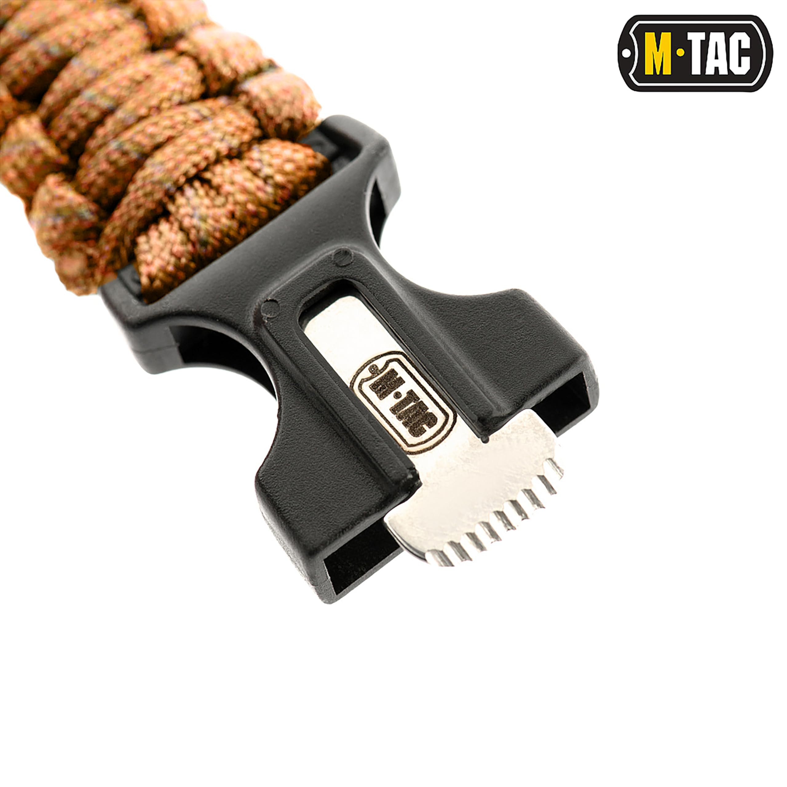 M-Tac Survival Paracord Bracelet - 12  Ft Emergency Rope With Compass & Whistle - Tactical Cord For Camping, Hiking, Edc (Orange