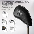 Finger Ten Golf Iron Head Covers Value 12 Piece Set, Synthetic Leather Deluxe Club Headcover, Universal Fit Main Iron Clubs (1 S