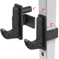 SELEWARE Steel J Hooks for Power Cage Squat Rack Attachment, Only for 2x2 inch Square Tube with 1 inch Hole Rack, Barbell J-Hook