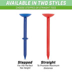 Gosports 3.25 Widemouth Tees Plastic Golf Tees, 60 Tee Players Pack - Max Distance And Easier Teeing