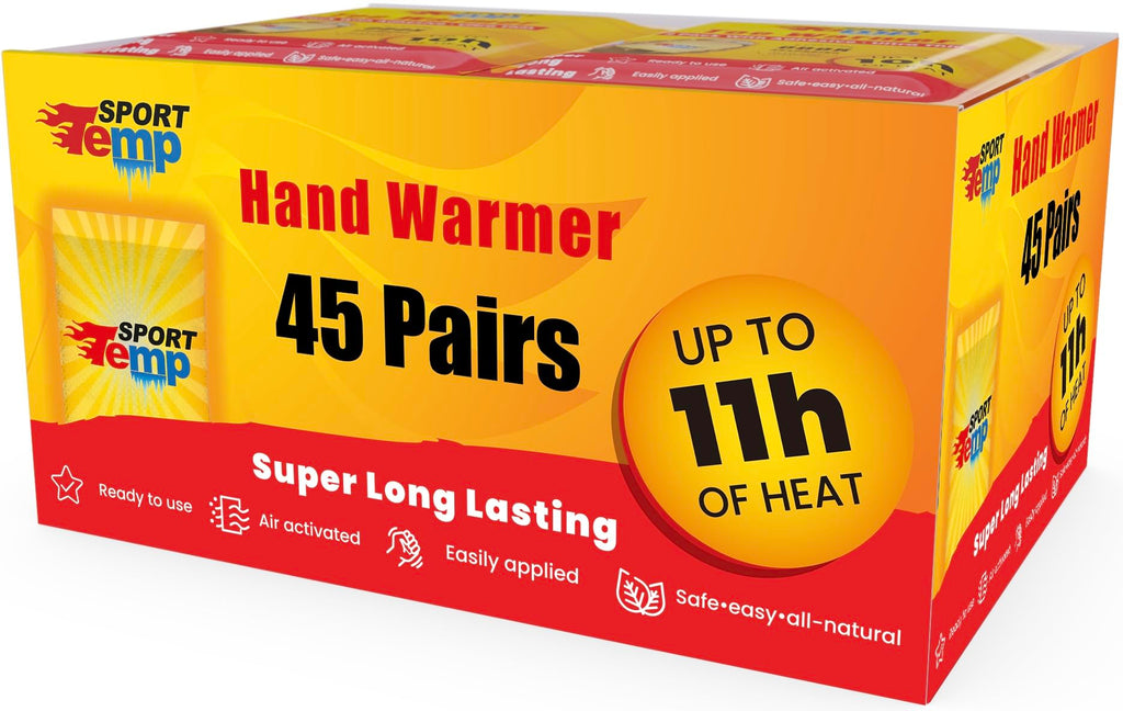 Odorless Hot Hand Warmer (45 Pairs) - Up To 11 Hours Of Heat, Super Long Lasting - Easy, All Natural - Air Activated, For Body&