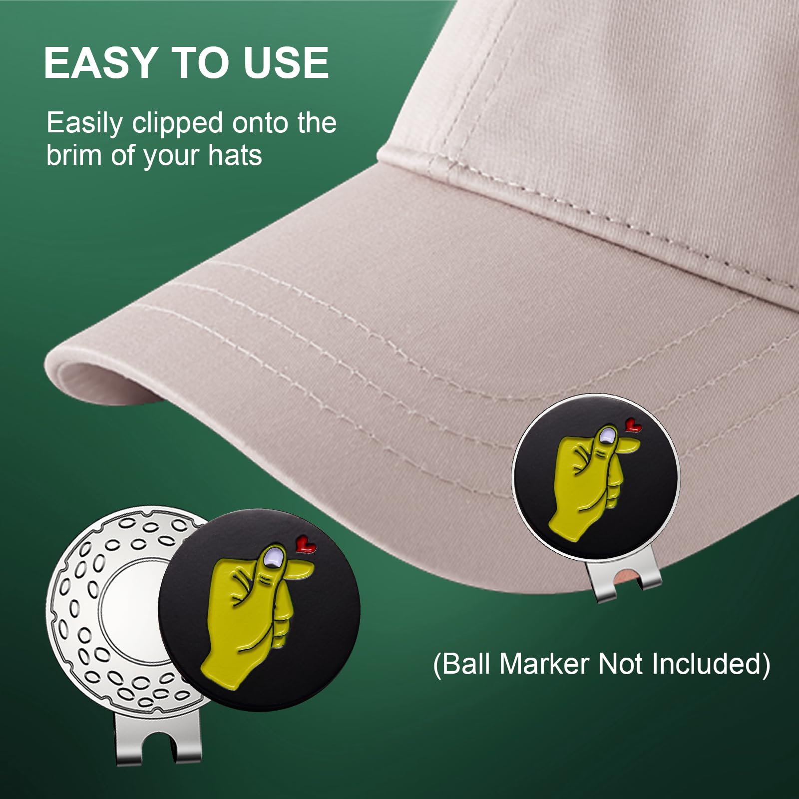 Magnetic Golf Hat Clip Golf Ball Aiming Marker Professional Golf Training Aids Accessories,6 Pieces (Sliver)