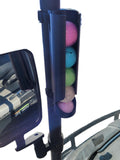 Golf Ball Holder and Dispenser for Golf Cart Front Windshield Strut, Also fits Any Vertical Square or Round Tubing, No Drilling 