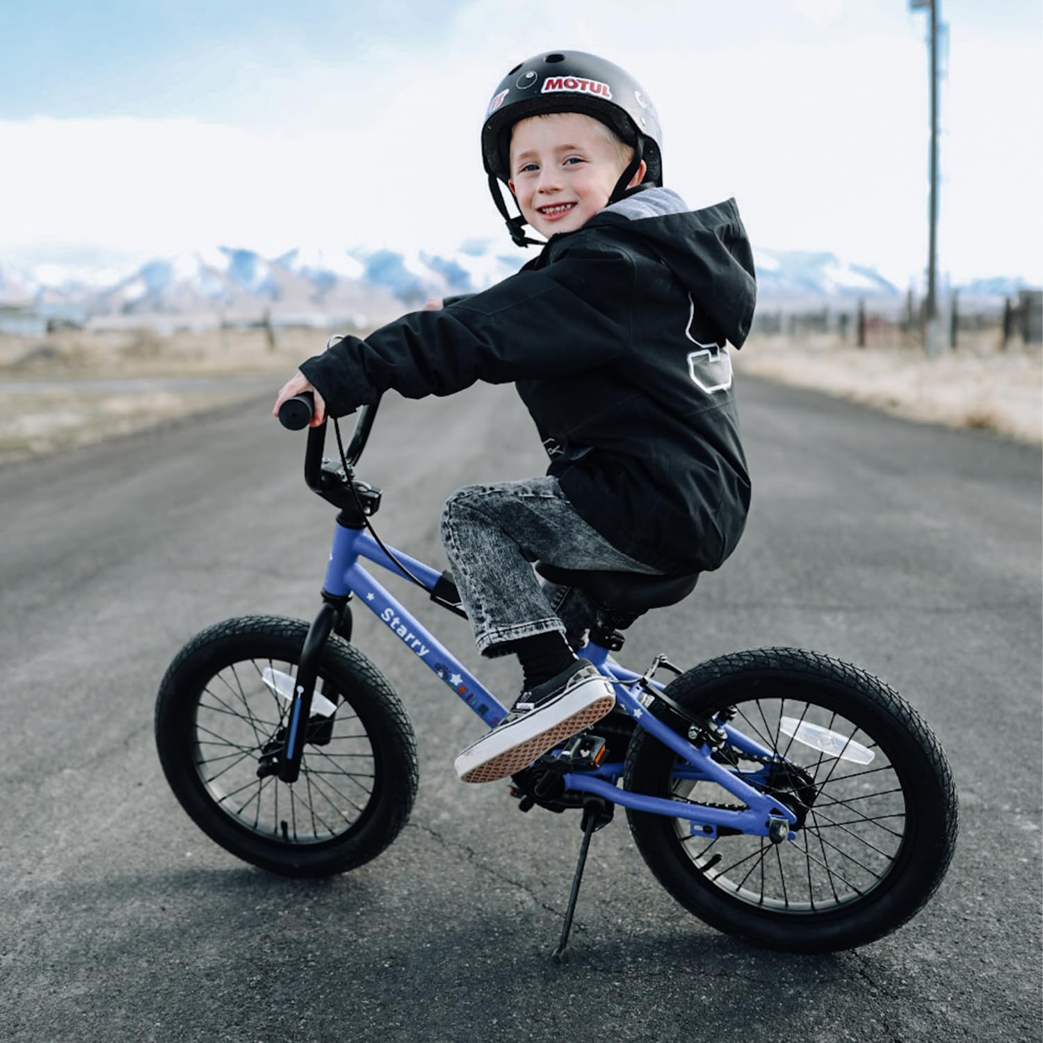 cubsala 14 Inch Little Kids Bike BMX Style Bicycle with Training Wheels Coaster Brake for 3 4 5 Years Old Boys Girls, Blue