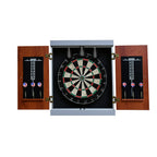 Hathaway Geneva Dartboard And Cabinet Set - Includes 18-In Dartboard, Steel-Tip Darts, Chalk Scoreboards - Perfect For Family Ga