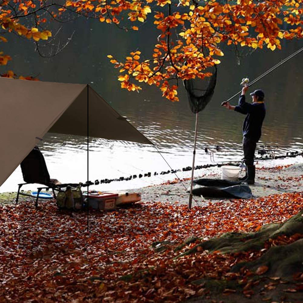 Kalinco Waterproof Camping Tarp Tent Hammock Rain Fly, 10X10Ft/10X15Ft, Mutifunctional Tent Footprint Lightweight Tarp For Campi