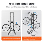 Vevor 4 Bike Storage Rack, Free Standing Gravity Wall Vertical Bike Rack, Fully Adjustable Bike Rack Garage, Sturdy Steel & Easy