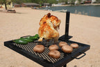 Gamemaker Open Fire Cooking Grill - Portable Campfire Grill For Open Flame Cooking, Firepits, Outdoor Fire Rings & Camping - Hea