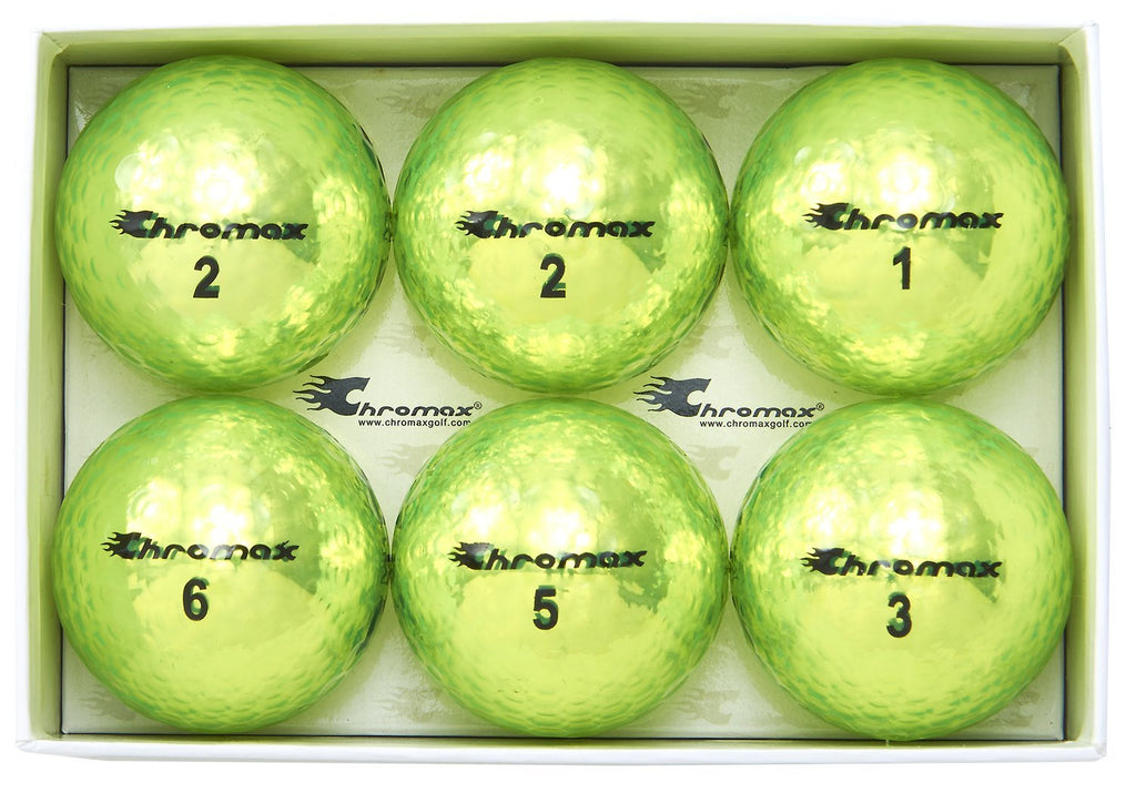 Chromax Metallic M5 Colored Neon Golf Balls (Pack Of 6), Green