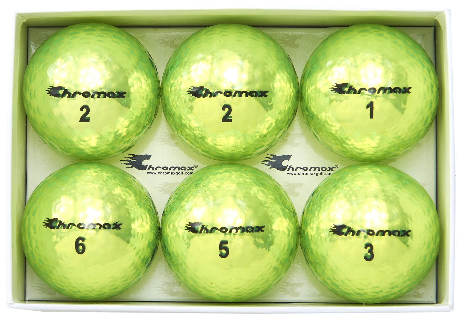 Chromax Metallic M5 Colored Neon Golf Balls (Pack Of 6), Green