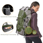 Loowoko 50L Hiking Backpack, Waterproof Camping Essentials Bag With Rain Cover, 45+5 Liter Lightweight Backpacking Back Pack
