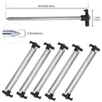 Abccanopy 8 Inch Tent Stakes 10 Pcs Non-Rust Metal Ground Anchors, Heavy Duty Spikes With 4 Ropes For Outdoor Camping, Black
