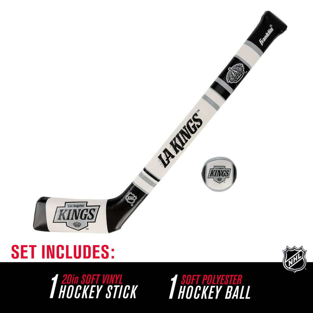 Franklin Sport Los Angeles Kings Nhl Mini Soft Hockey Stick Set - Great Toy For Kids- Nhl Team Soft Foam Mini Knee Hockey Stick