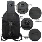 Hopopower Tactical Sling Bag Pack Military Assault Rucksack Shoulder Bag Backpack Chest Pack Handbag Waterproof For Travel Hikin