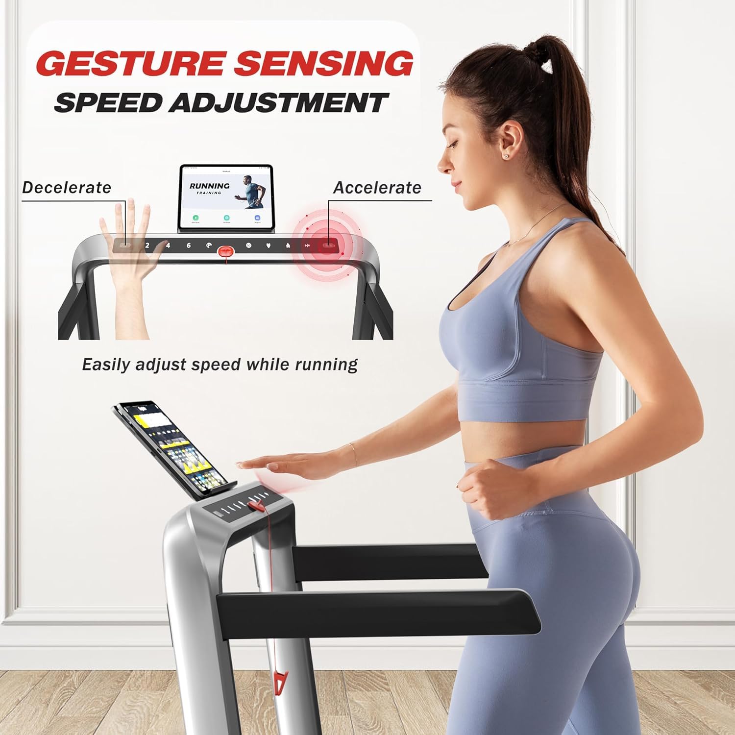 Treadmill for Home, Walking Pad Treadmill with Incline, 2-in-1 Portable Walking Pad with Handle Bar, 330LBS Weight Capacity 2.5H