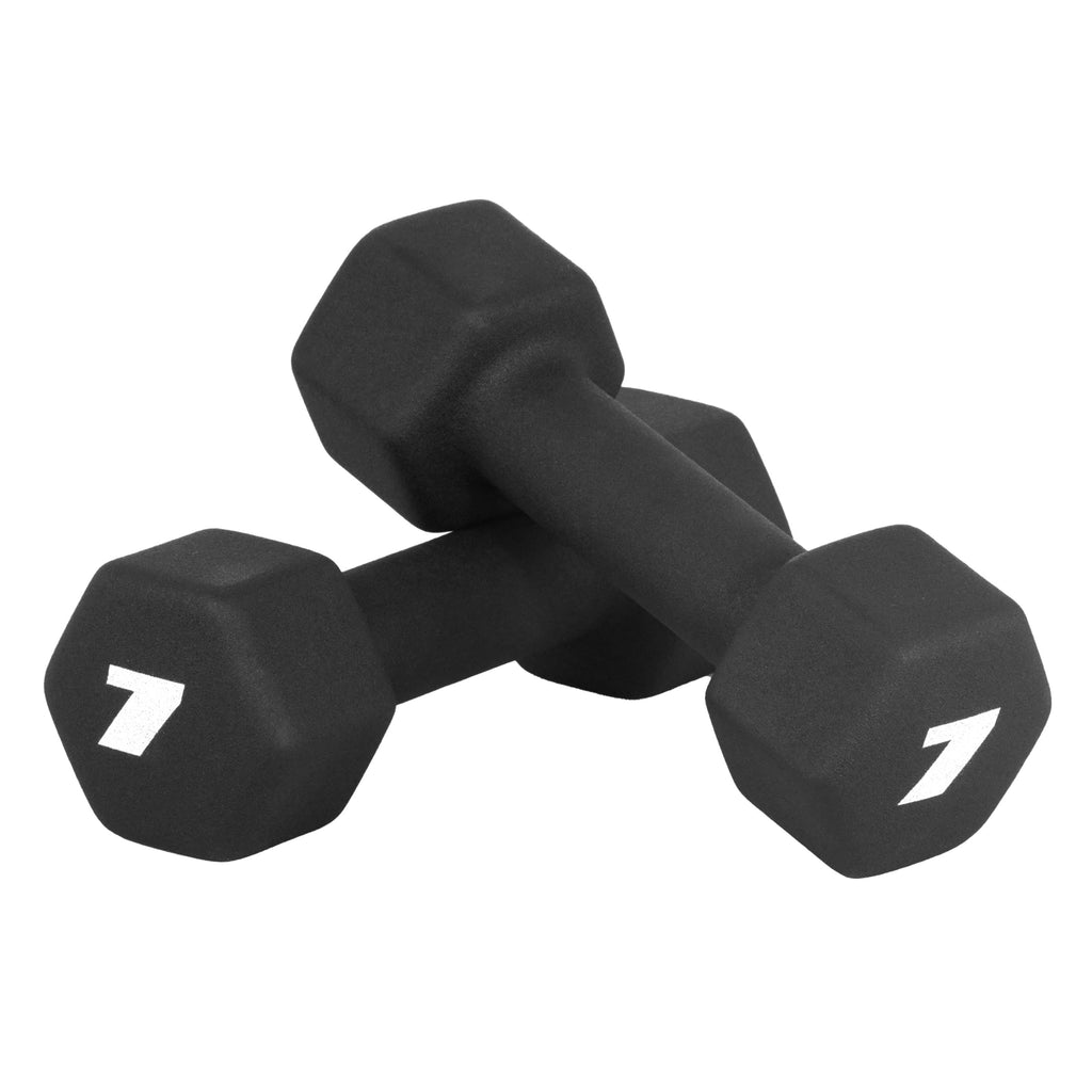 Cap Barbell Neoprene Dumbbell Weights, 7 Lb Pair, Black
