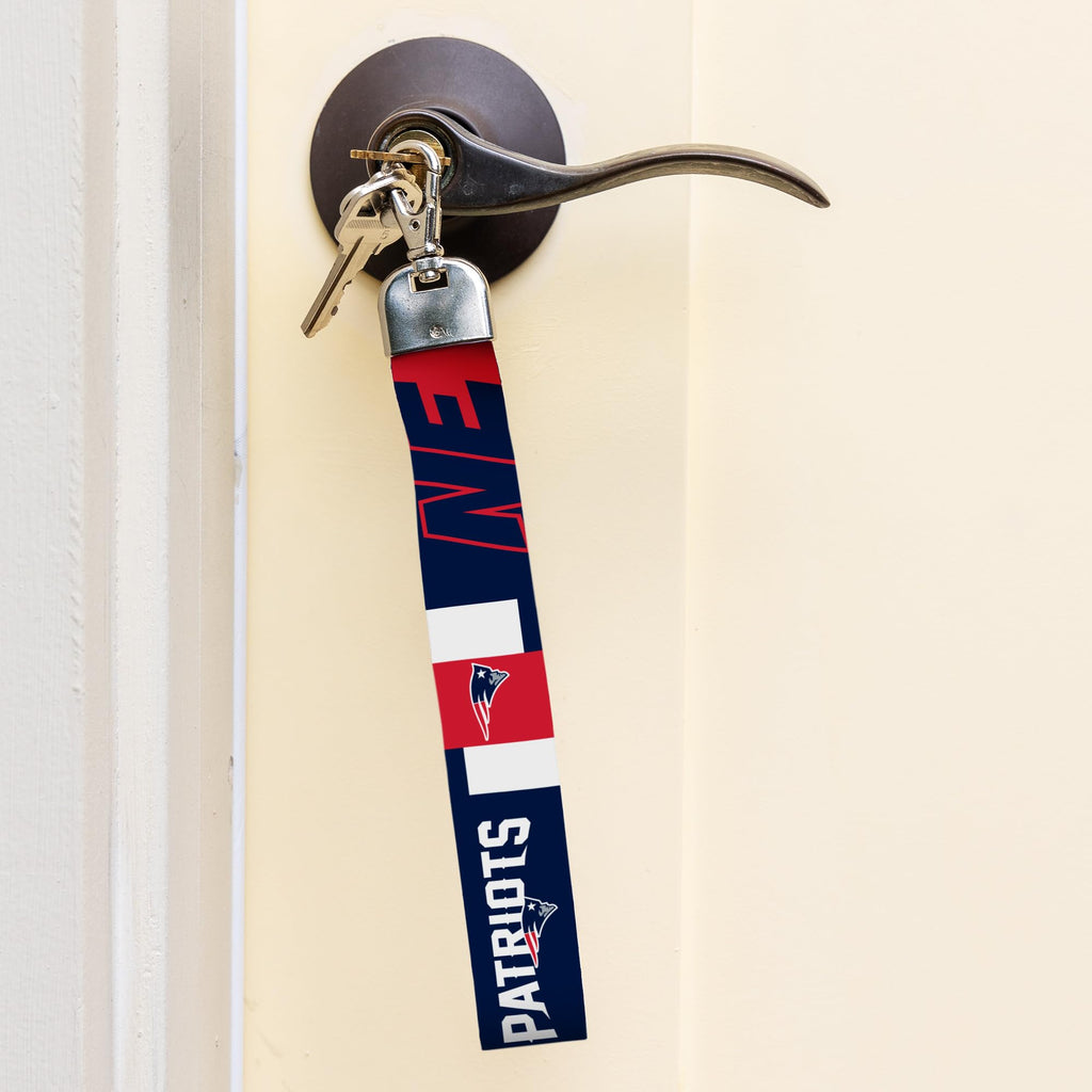 Rico Industries Nfl Football New England Patriots Standard Wrist Lanyard Key Chain, Cute Wristlet Strap Keychain Holder For Wome