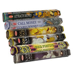 Hem Incense Sticks Variety Pack 29 And Incense Stick Holder Bundle With 6 Money And Good Luck Fragrances