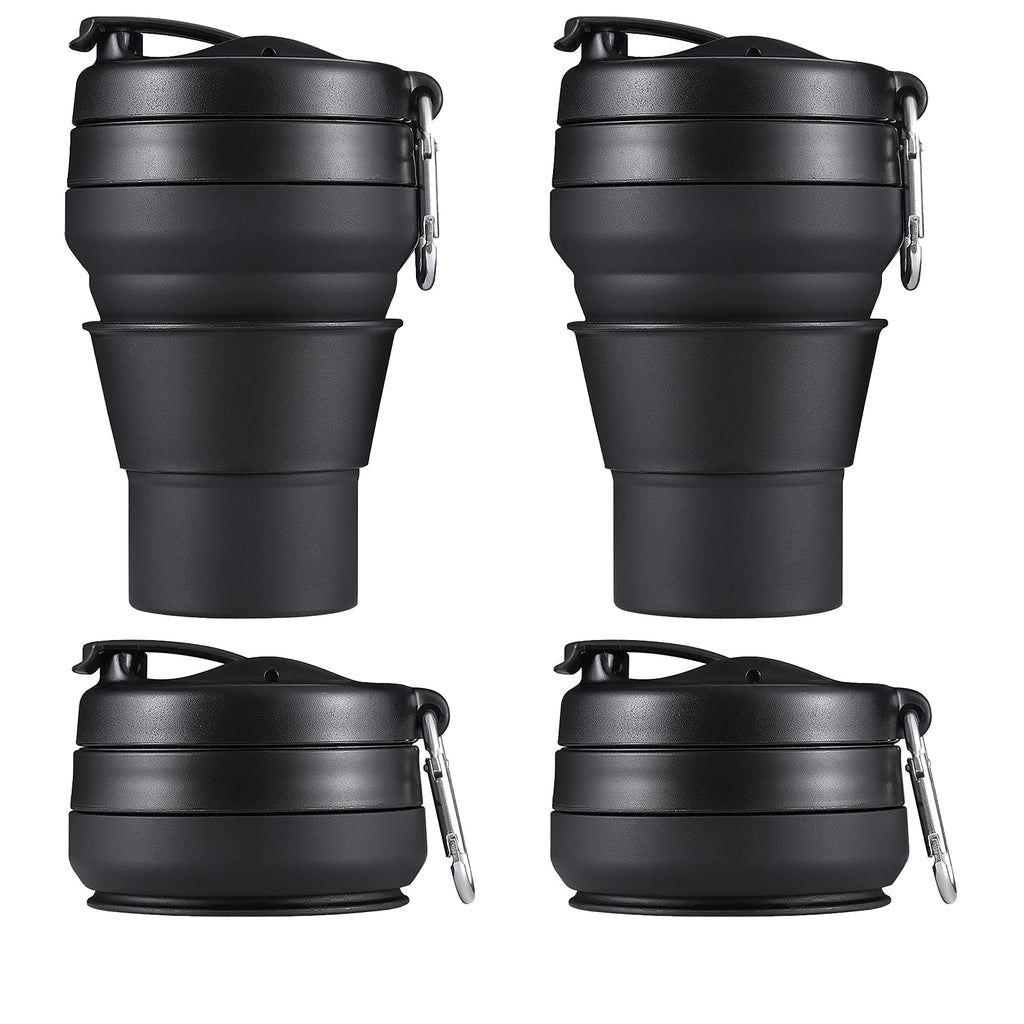 Easyxq 2Pack Collapsible Coffee Cup, 20 Oz 600Ml Silicone Folding Camping Mug, Leak Proof Bpa Free Portable Sport Bottle With Li
