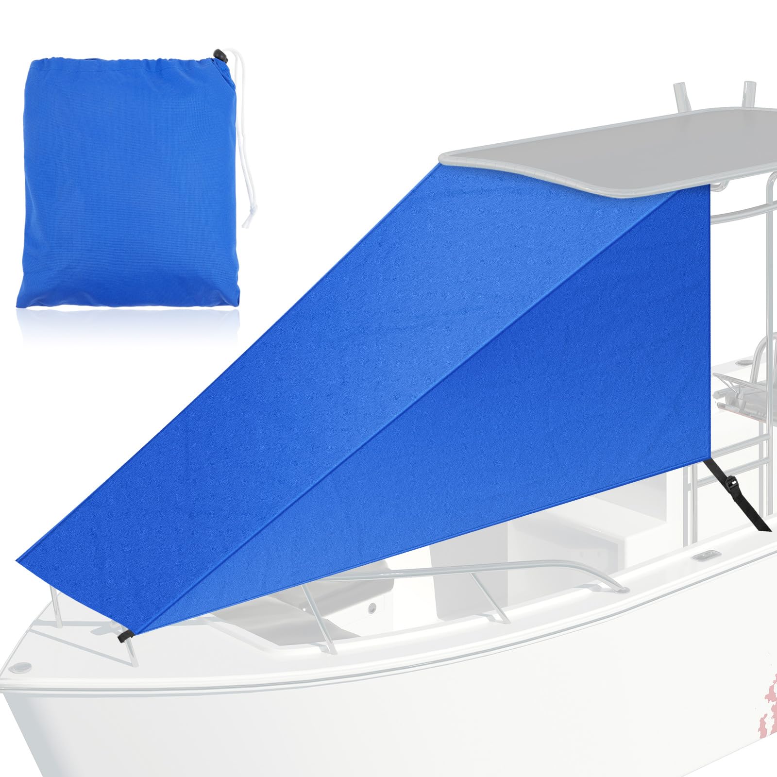 BBTO 9' X 10' T-Top Bow Shade for Boat Cover UV Protection 600d Oxford Cloth Canopy Waterproof Navy Blue Boat Tent Sun Shade Ext