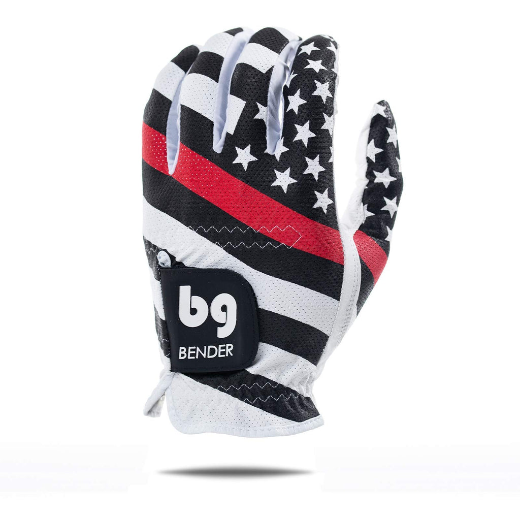 Bg Bender Golf Glove  Wear On Left  (Red Line, Mens Large)
