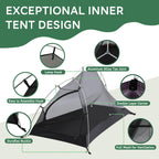 2-Person Lightweight Backpacking Tent - Waterproof Tent For Two Person, Ultralight Camping Tent For Outdoor, Easy Setup For Spor