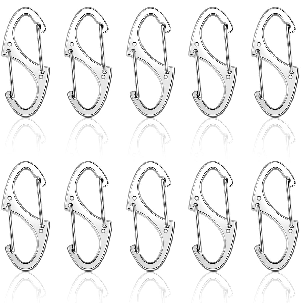 Moxweyeni 20 Pcs Zipper Clip S Carabiner Clips Small Alloy Snap Hook Anti Theft 1. 6 Inch Mini Dual Wire Gate Interlocking Keych