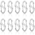 Moxweyeni 20 Pcs Zipper Clip S Carabiner Clips Small Alloy Snap Hook Anti Theft 1. 6 Inch Mini Dual Wire Gate Interlocking Keych