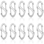 Moxweyeni 20 Pcs Zipper Clip S Carabiner Clips Small Alloy Snap Hook Anti Theft 1. 6 Inch Mini Dual Wire Gate Interlocking Keych