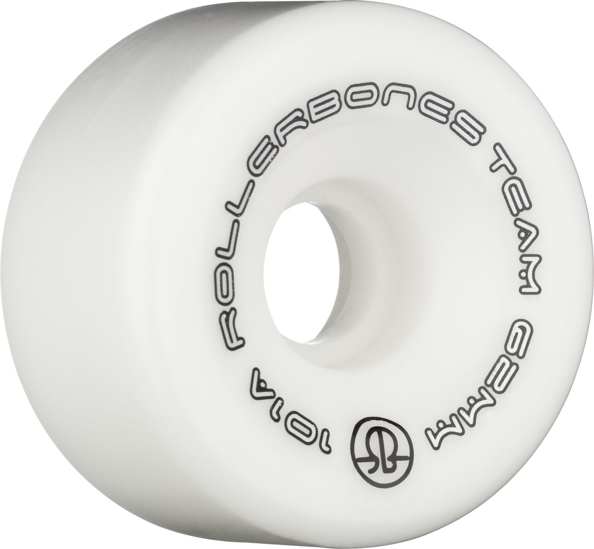 Rollerbones Team Logo 101A Recreational Roller Skate Wheels (Set of 8), White, 57mm