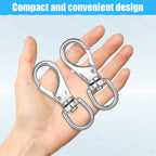 Mixiflor Stainless Steel Swivel Eye Snap Hook, 4 Pack (4 Inch) Swivel Snap Hook Flag Pole Clips, Rotating Diving Clips Spring Ho