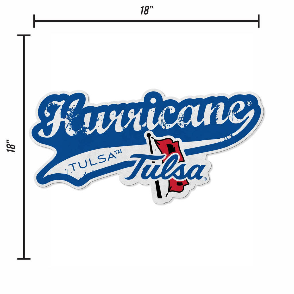 Rico Industries Ncaa Tulsa Golden Hurricane Distressed Shape Cut Pennant - Home And Living Room D  Cor - Soft Felt Ez To Hang