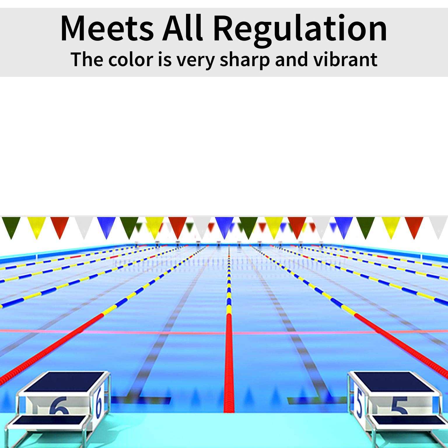 Water Gear Backstroke Flags - Meets All Regulations - Heavy-Duty Vinyl - Great For Swimmers And Divers - Competitive Swim Gear -