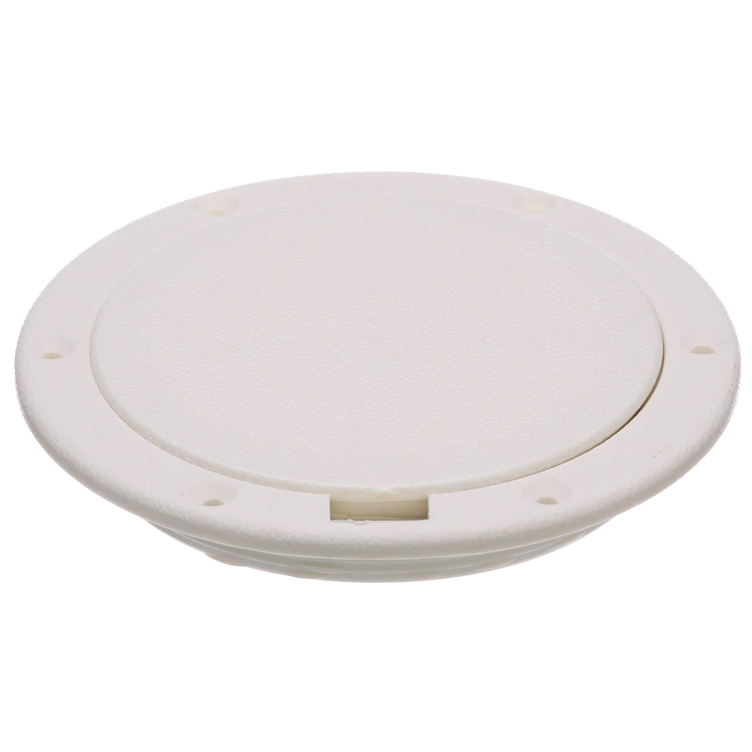 Seachoice White Pry-Up Deck Plate, Watertight, Up to 10-5/8 in. Diameter Hole