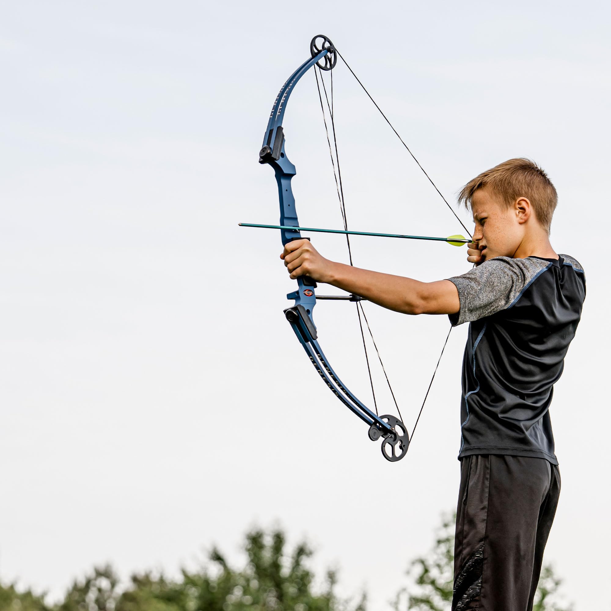 Genesis Original Lightweight Archery Compound Bow And Arrow Set, Draw Hand - Right, Blue