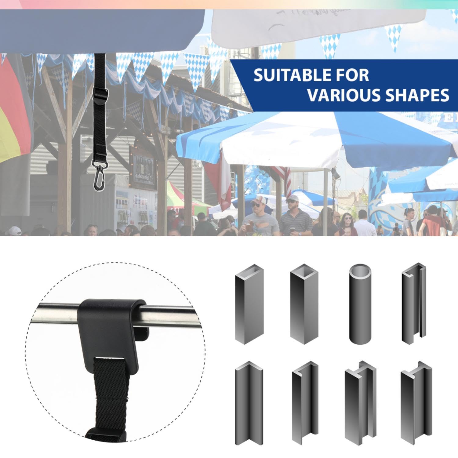 Shappy 16 Pcs Canopy Hanging Clips Tent Hanging Clip For Business Exhibitions To Hang Signs, Slogans, Flags, And For Outdoor Cam
