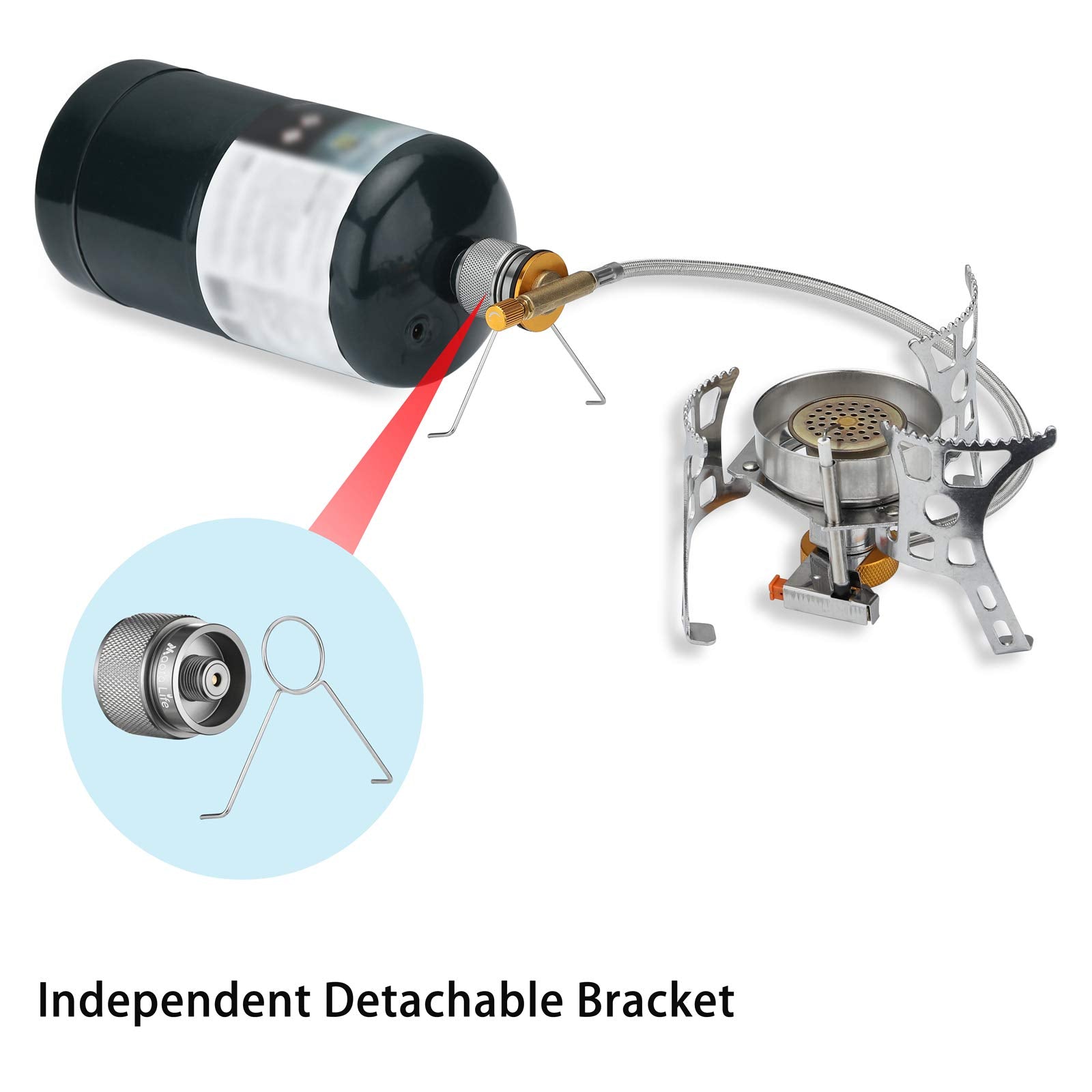 Maotalife Camping Stove Adapter - 1Lb Propane Small Tank Input And En417 Lindal Valve Output Propane Canister Converter - Premiu