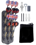 Extguds Dart Holder Wall Mount, Dart Display Rack,Dart Stand Displays 12 Steel/Soft Tip Darts,with Storage Bag,Screws, expansion