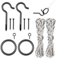 WHQXFDZ 2 Set Hook and Ring Toss Game Hardware Set,Include Nylon String,Mounting Screws,Ring and Iron Hook for DIY Indoor or Out