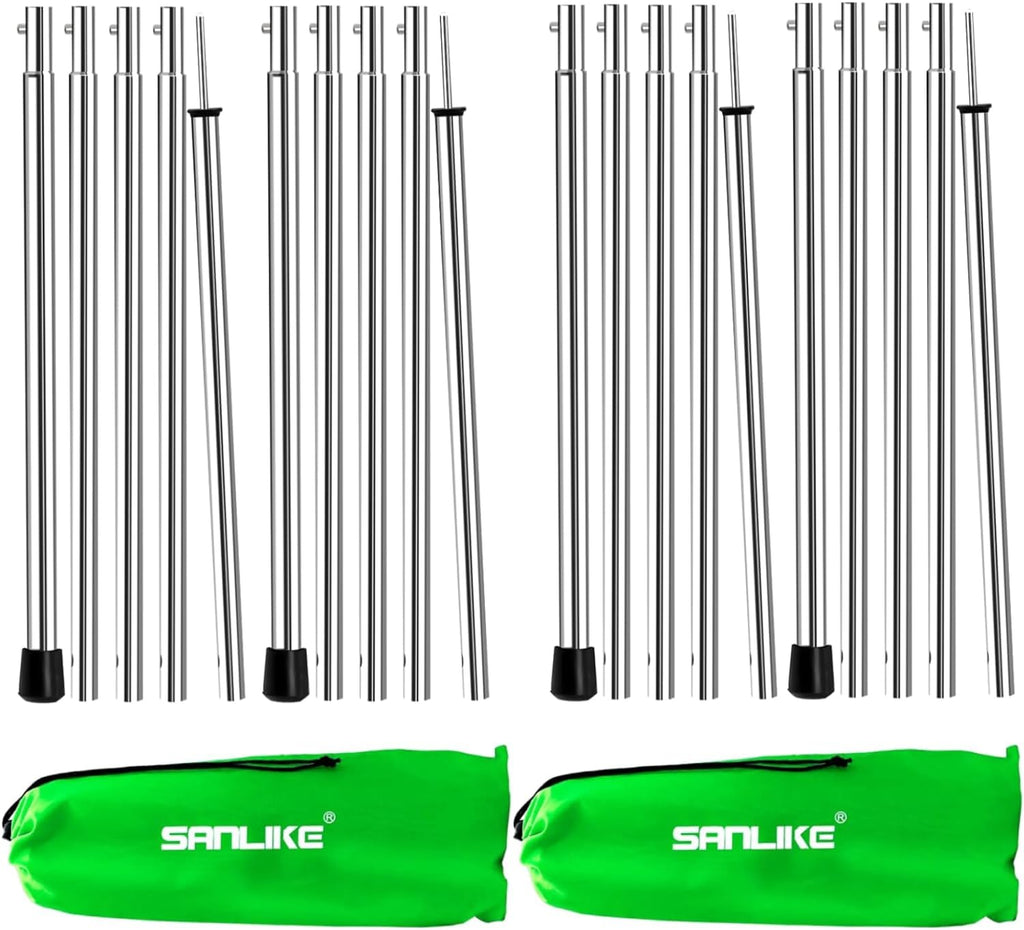 San Like Camping Tent Tarp Poles Set For Canopy Awning Shelter Backpacking Hiking - Telescopic Adjustable Length Tent Sunshade S