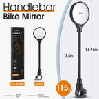 West Biking Bike Mirror Handlebar Mount, Adjustable Rotatable Bicycle Rear View Mirror, Wide Angle Acrylic Convex Safety Mirror