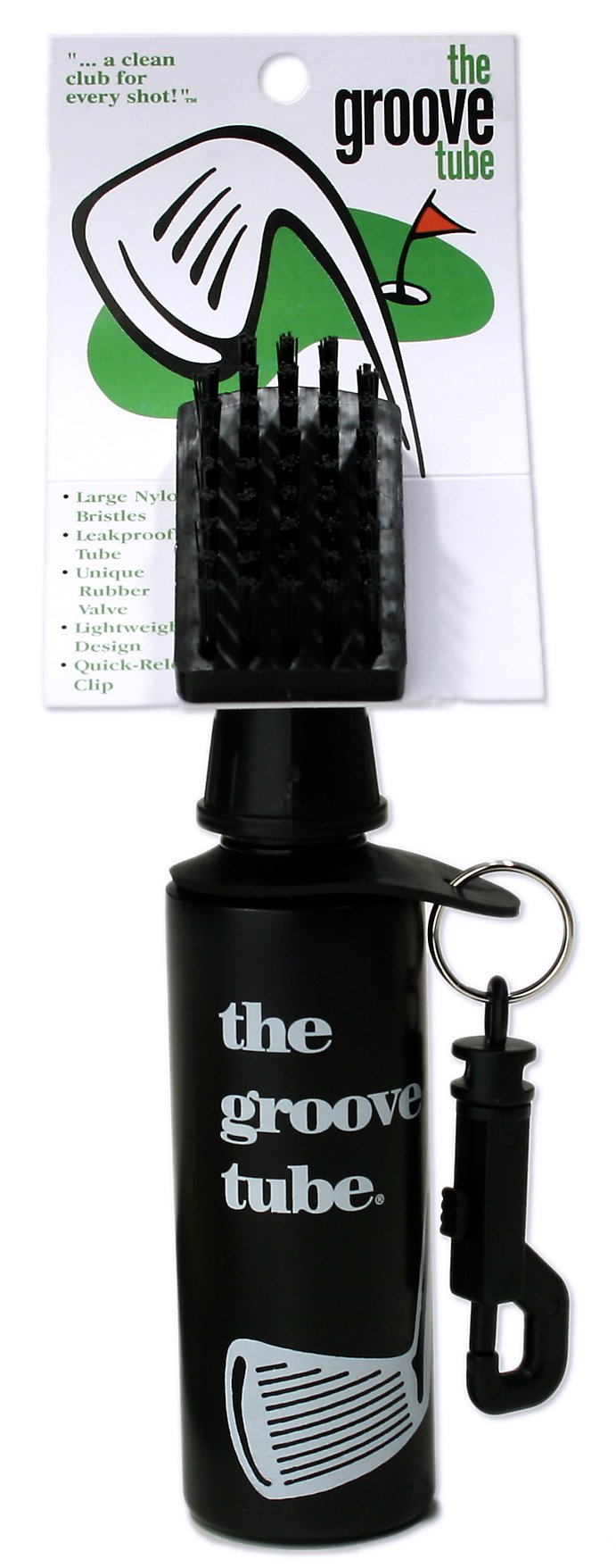 Proactive Sports Groove Tube Golf Club Cleaner Squeeze Bottle Brush , Black, 7 1/2 Inches Tall