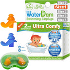 Waterdam Swimming Ear Plugs Great Waterproof Ultra Comfy Earplugs Prevent Swimmer'S Ear (Size 1+1: Toddlers & Extrasmall Ear Tee