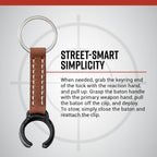 Asp Tuck Concealable Baton-Holder With Key Ring, Tactical Baton Clip, Leather Duty-Belt Accessory