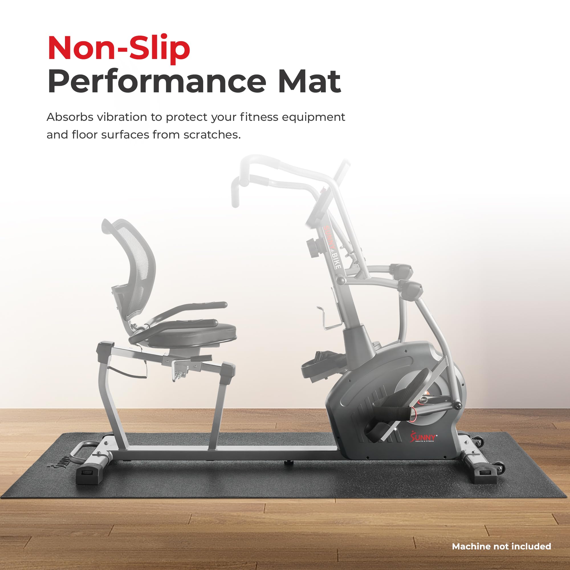Sunny Health & Fitness Home Gym Foam Pad Floor Protection Non Slip Mat For Treadmill, Bike, Elliptical, Workout, Fitness & Exerc