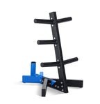 Cap Barbell Olympic Plate Tree Storage Rack For Weights And Bar, Blue